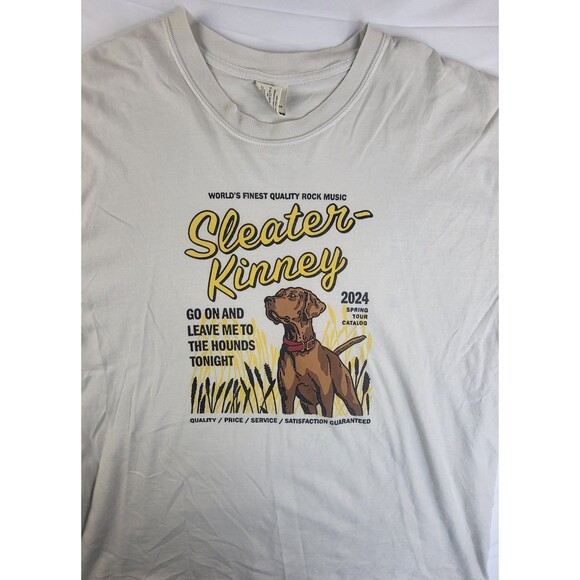 Sleater Kinney T Shirt Mens 2XL Band Tee Graphic 2024 Hounds Rock Tour Tan - Picture 2 of 6